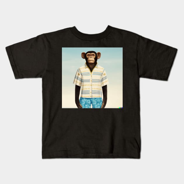 Monkey with Human Clothing Design Funky and colorful Kids T-Shirt by Eternal Experience